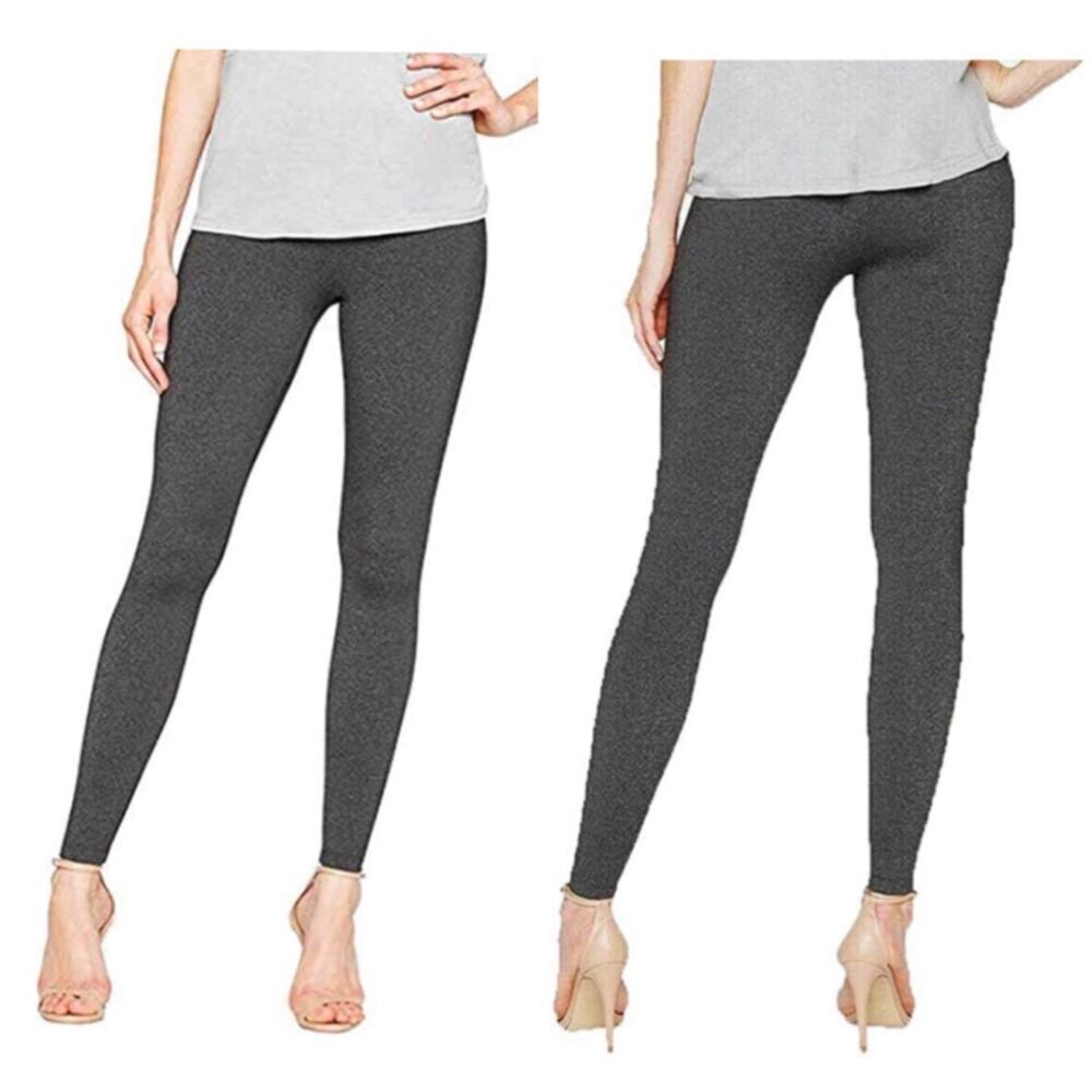 Matty M High Rise Everyday Leggings Charcoal Gray Full Length Stretchy XL